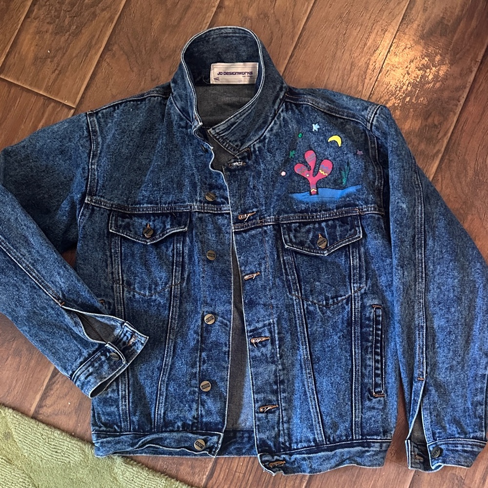 ORIGINAL JD Designworks Denim Jacket with Cactus Design